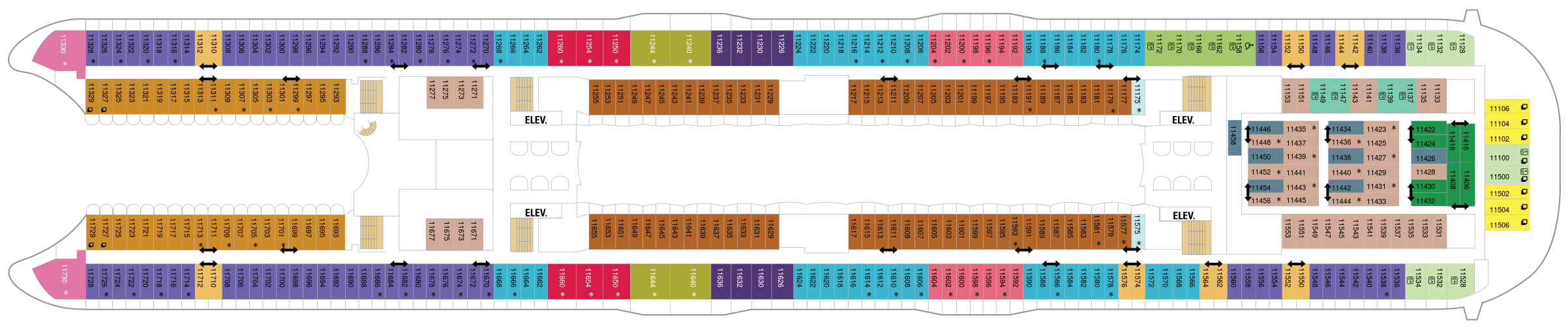 Cruise met Royal Caribbean's Harmony of the Seas. Bekijk het hele dekkenplan op Cruise2Travel. Boek nu!