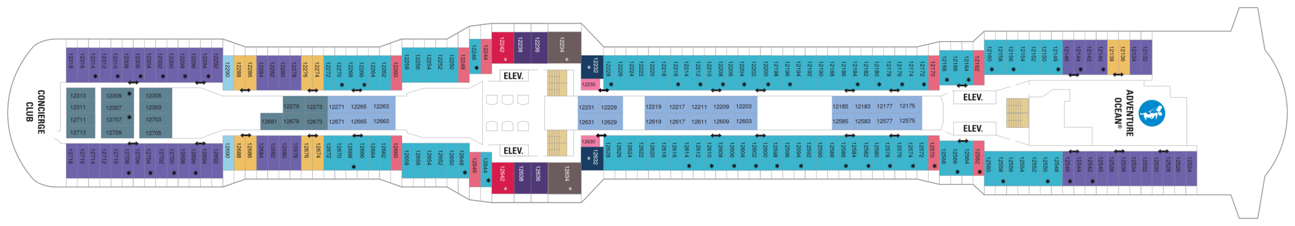 Cruise met Royal Caribbean's Quantum of the Seas. Bekijk het hele dekkenplan op Cruise2Travel. Boek nu!