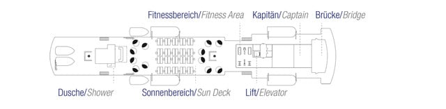 Cruise met Sea Cloud's Sea Cloud Spirit. Bekijk hier hetdekkenplan en boek uw cruise bij Cruise2Travel