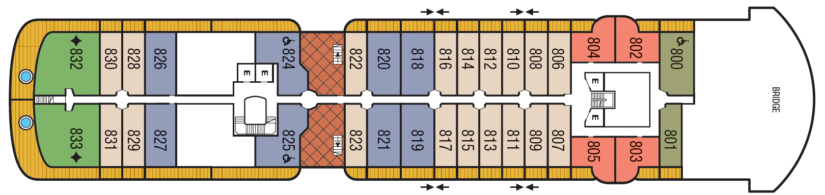 Cruise met Seabourn's Seabourn Pursuit. Bekijk hier het dekkenplan en bekijk het complete cruise aanbod op Cruise2Travel