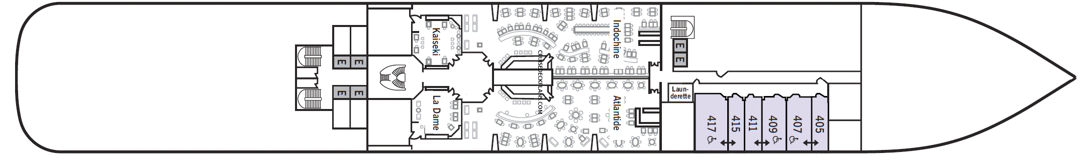 Cruise met Silversea Cruises' Silver Dawn. Bekijk hier het hele dekkenplan en boek uw volgende cruise bij Cruise2Travel.